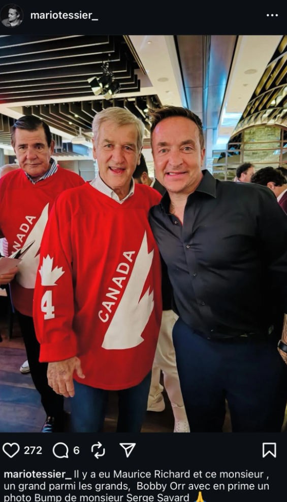 Capture decran 2025 08 14 082800 Mario Tessier vit un moment inoubliable avec Bobby Orr… et un invité surprise!
