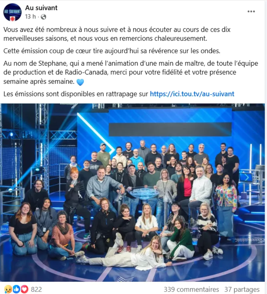 Radio-Canada annonce la fin d’Au suivant : les téléspectateurs furieux 2 Radio-Canada annonce la fin d’Au suivant : les téléspectateurs furieux Capture decran 2025 08 22 121302 Radio-Canada annonce la fin d’Au suivant : les téléspectateurs furieux