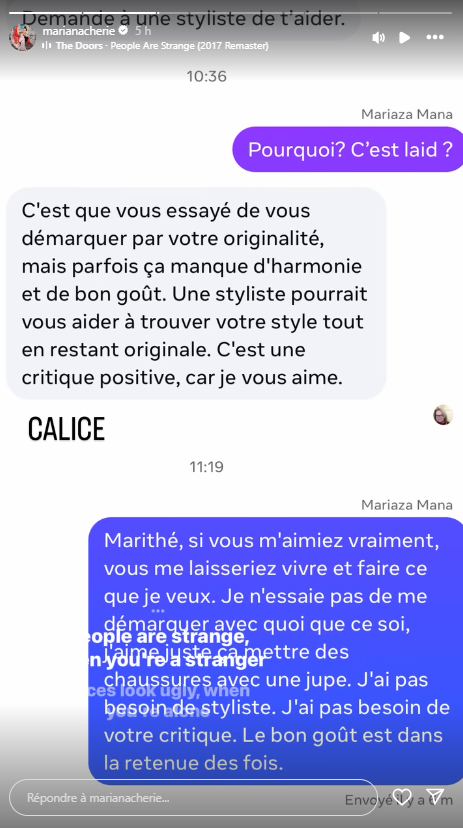 Mariana Mazza répond sans filtre à une critique 2 Mariana Mazza répond sans filtre à une critique Capture decran 2025 09 07 172116 Mariana Mazza répond sans filtre à une critique