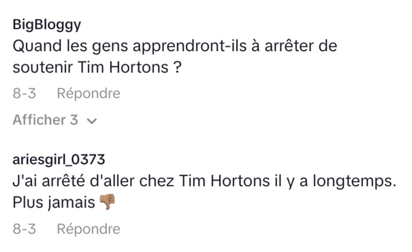 Capture decran le 2025 09 10 a 14.45.52 Une cliente furieuse s’en prend à Tim Hortons dans une vidéo TikTok [Vidéo]