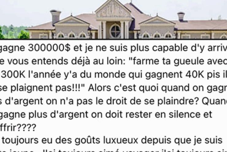 Capture decran 2025 10 08 024714 Une Québécoise de 32 ans gagne 300 000 $ par année et affirme qu’elle n’est plus capable d’y arriver