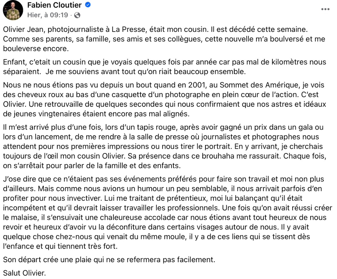Capture decran 2025 10 13 154032 Bouleversante nouvelle pour Fabien Cloutier