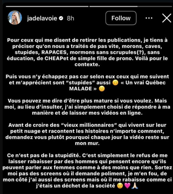 François Lambert explose de colère contre Jade Lavoie et OnlyFans : la controverse fait rage 2 François Lambert explose de colère contre Jade Lavoie et OnlyFans : la controverse fait rage Capture decran 2025 10 16 142411 François Lambert explose de colère contre Jade Lavoie et OnlyFans : la controverse fait rage