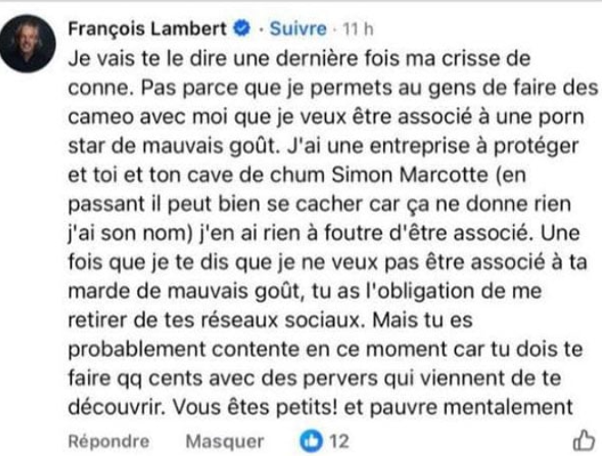 François Lambert explose de colère contre Jade Lavoie et OnlyFans : la controverse fait rage 4 François Lambert explose de colère contre Jade Lavoie et OnlyFans : la controverse fait rage Capture decran 2025 10 16 142431 François Lambert explose de colère contre Jade Lavoie et OnlyFans : la controverse fait rage