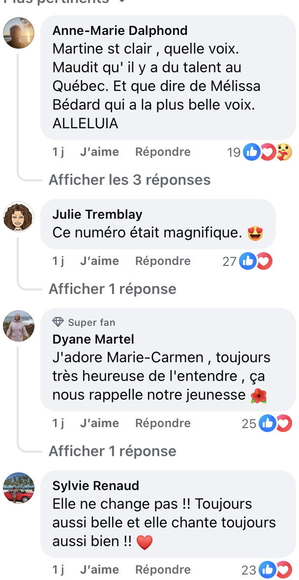 Capture decran le 2025 10 20 a 10.15.19 Moment fort d’En direct de l’univers : le retour de Marie Carmen fait vibrer le Québec!