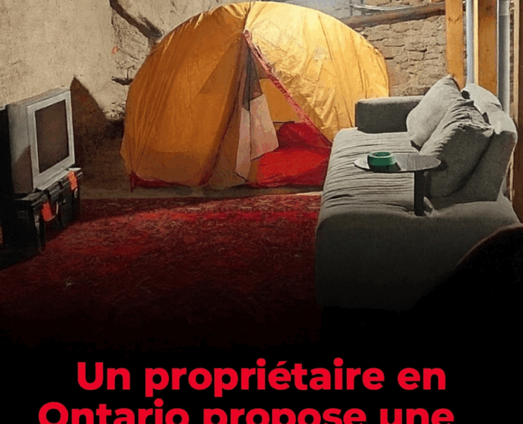 Capture decran le 2025 11 20 a 18.02.54 Un propriétaire en Ontario propose une tente dans un sous-sol pour 650$/215€ par mois, voir l'annonce!