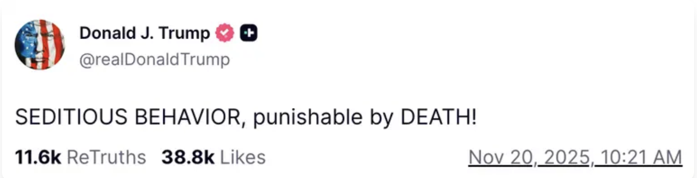 Capture decran le 2025 11 21 a 11.00.45 Donald Trump inquiète avec des propos qui annoncent le pire