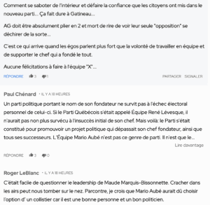 Capture decran le 2025 11 22 a 04.08.16 Crise interne : l’Équipe Mario Aubé perd un autre conseiller les internautes explosent