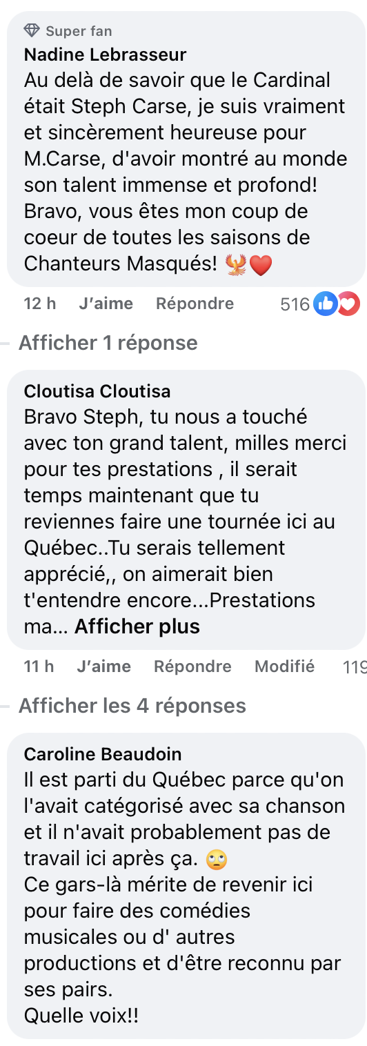 Les téléspectateurs de Chanteurs masqués sont unanimes à la victoire de Stéph Carse 2 Les téléspectateurs de Chanteurs masqués sont unanimes à la victoire de Stéph Carse Capture decran le 2025 11 24 a 08.34.16 Les téléspectateurs de Chanteurs masqués sont unanimes à la victoire de Stéph Carse