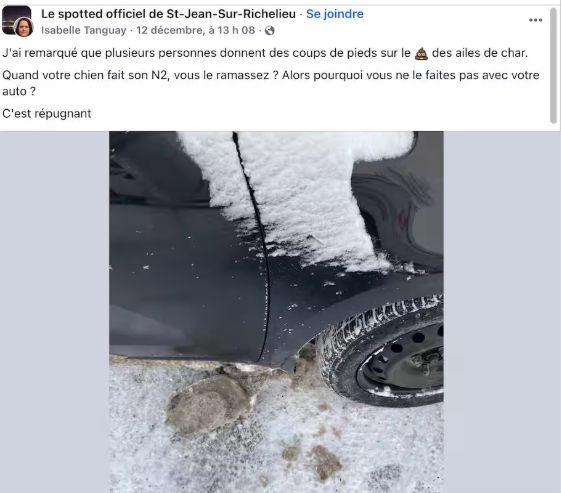 Mottons de neige brune sous les autos : une internaute fait une proposition controversée… et les Québécois rejettent vigoureusement l’idée 2 Mottons de neige brune sous les autos : une internaute fait une proposition controversée… et les Québécois rejettent vigoureusement l’idée Capture decran 2025 12 15 125218 Mottons de neige brune sous les autos : une internaute fait une proposition controversée… et les Québécois rejettent vigoureusement l’idée