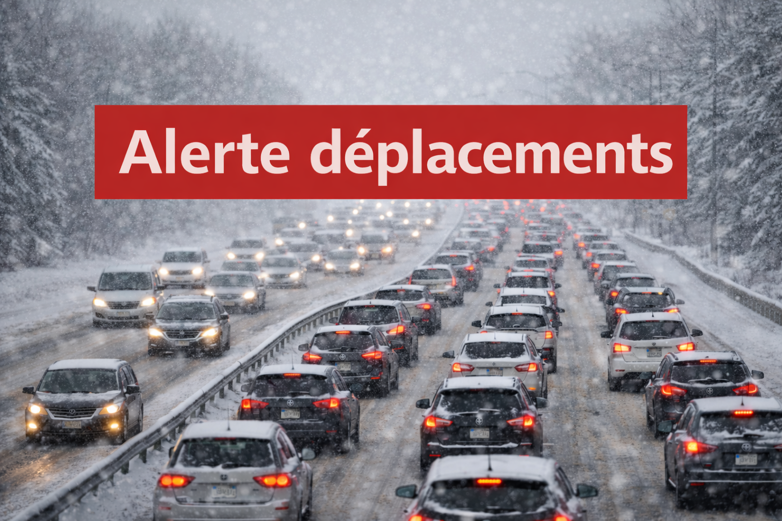 ChatGPT Image 24 dec. 2025 11 16 59 Circulation compl&egrave;tement perturb&eacute;e sur une autoroute tr&egrave;s achaland&eacute;e au Qu&eacute;bec