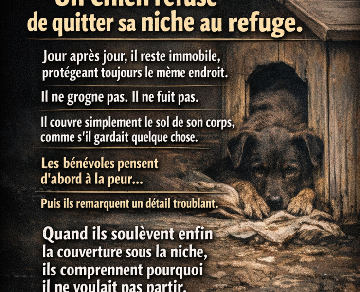 ChatGPT Image 28 dec. 2025 21 21 18 Personne ne comprend pourquoi ce chien ne quitte jamais sa niche&hellip; jusqu&rsquo;&agrave; ce qu&rsquo;on regarde dessous