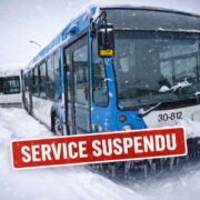 SUSPENDUe S&eacute;curit&eacute; oblige : une ville cesse temporairement son service d&rsquo;autobus lundi matin