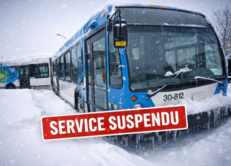 SUSPENDUe S&eacute;curit&eacute; oblige : une ville cesse temporairement son service d&rsquo;autobus lundi matin