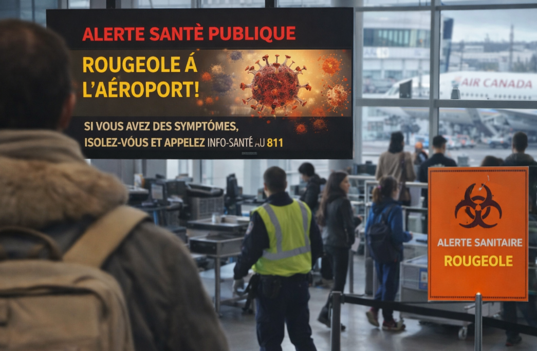 Capture decran 2026 01 17 131920 Alerte Sant&eacute; publique : des voyageurs qu&eacute;b&eacute;cois possiblement expos&eacute;s &agrave; la rougeole &agrave; l&rsquo;a&eacute;roport de Montr&eacute;al