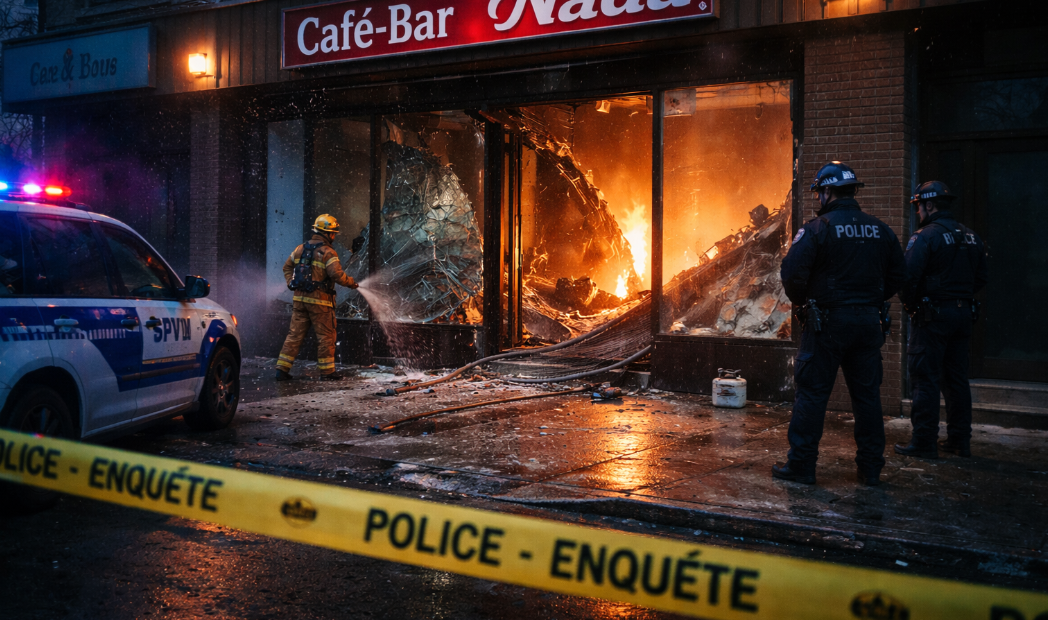 Un commerce attaqué par le feu en pleine nuit à Montréal 1 Un commerce attaqué par le feu en pleine nuit à Montréal Capture decran 2026 01 23 154943 Un commerce attaqué par le feu en pleine nuit à Montréal