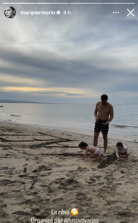 Capture le 2026 01 07 a 03.55.39 Maripier Morin partage des photos sur la plage avec son conjoint et ses enfants hors du Quebec &ndash; voici les premi&egrave;res images