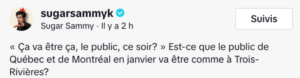 Capture le 2026 01 07 a 16.18.06 Quand un enfant chamboule le show : la riposte de Sugar Sammy dans la salle