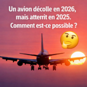 ChatGPT Image 2 janv. 2026 09 33 33 Un avion d&eacute;colle en 2026, mais atterrit en 2025. Comment est-ce possible ?