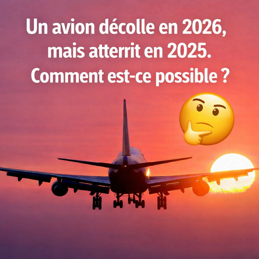 Un avion décolle en 2026, mais atterrit en 2025. Comment est-ce possible ? 1 Un avion décolle en 2026, mais atterrit en 2025. Comment est-ce possible ? ChatGPT Image 2 janv. 2026 09 33 33 Un avion décolle en 2026, mais atterrit en 2025. Comment est-ce possible ?