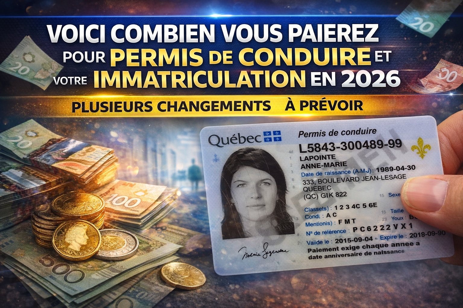Couts prevus des permis et immatriculations 2026 Permis et plaques 2026 : Des hausses qui vont vous surprendre !