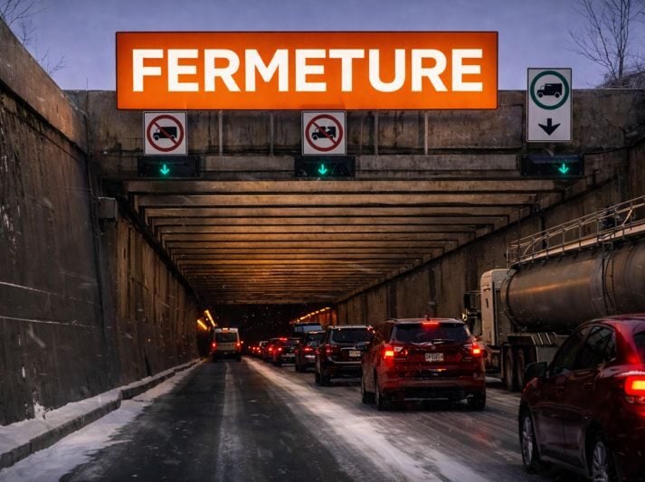 louishy e1768253939267 Encore une nuit compliqu&eacute;e : le tunnel Louis-Hippolyte-La Fontaine ferme compl&egrave;tement