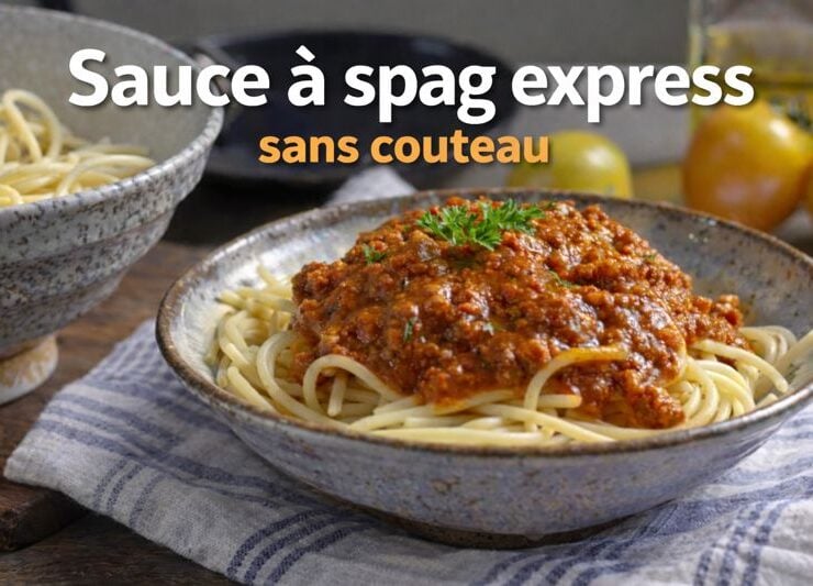 saucespag Genevi&egrave;ve O&rsquo;Gleman d&eacute;voile une sauce &agrave; spag express&hellip; sans couteau