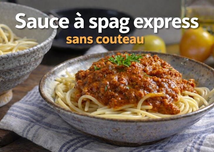 saucespag e1769617929340 Genevi&egrave;ve O&rsquo;Gleman d&eacute;voile une sauce &agrave; spag express&hellip; sans couteau