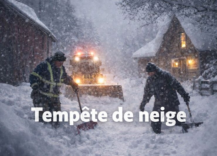 tempeteee La neige frappe fort : jusqu&rsquo;&agrave; 20 cm et des routes compliqu&eacute;es