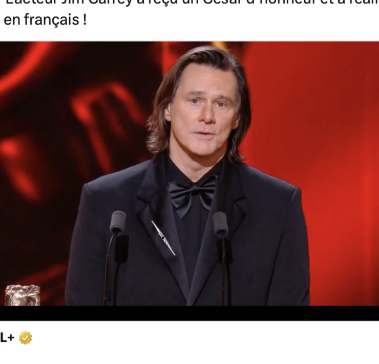 Capture decran le 2026 02 27 a 11.32.15 Jim Carrey touche le Qu&eacute;bec avec un discours en fran&ccedil;ais