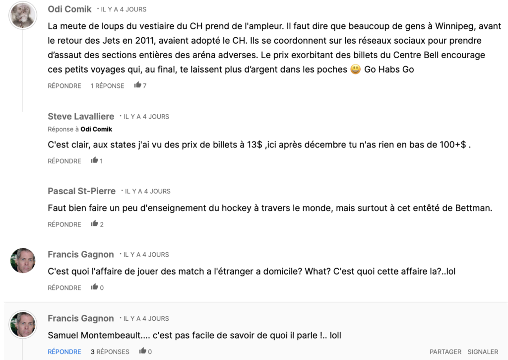 Capture le 2026 02 10 a 16.19.59 Les partisans du CH envahissent les ar&eacute;nas et &ccedil;a irrite