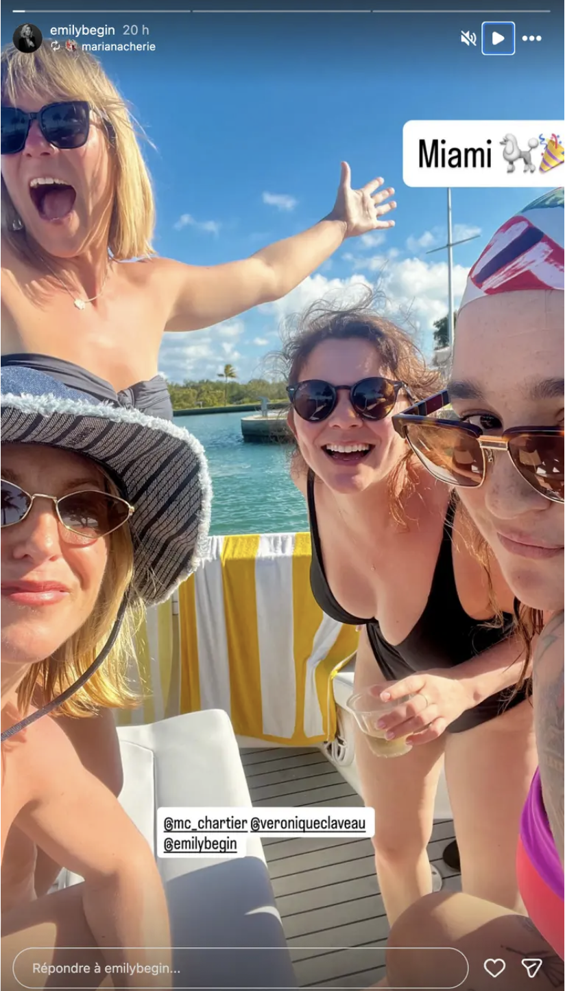 Capture le 2026 02 19 a 08.13.54 &Eacute;mily B&eacute;gin s&rsquo;&eacute;vade &agrave; Miami&hellip; et ce n&rsquo;est pas avec Guillaume Lemay-Thivierge!