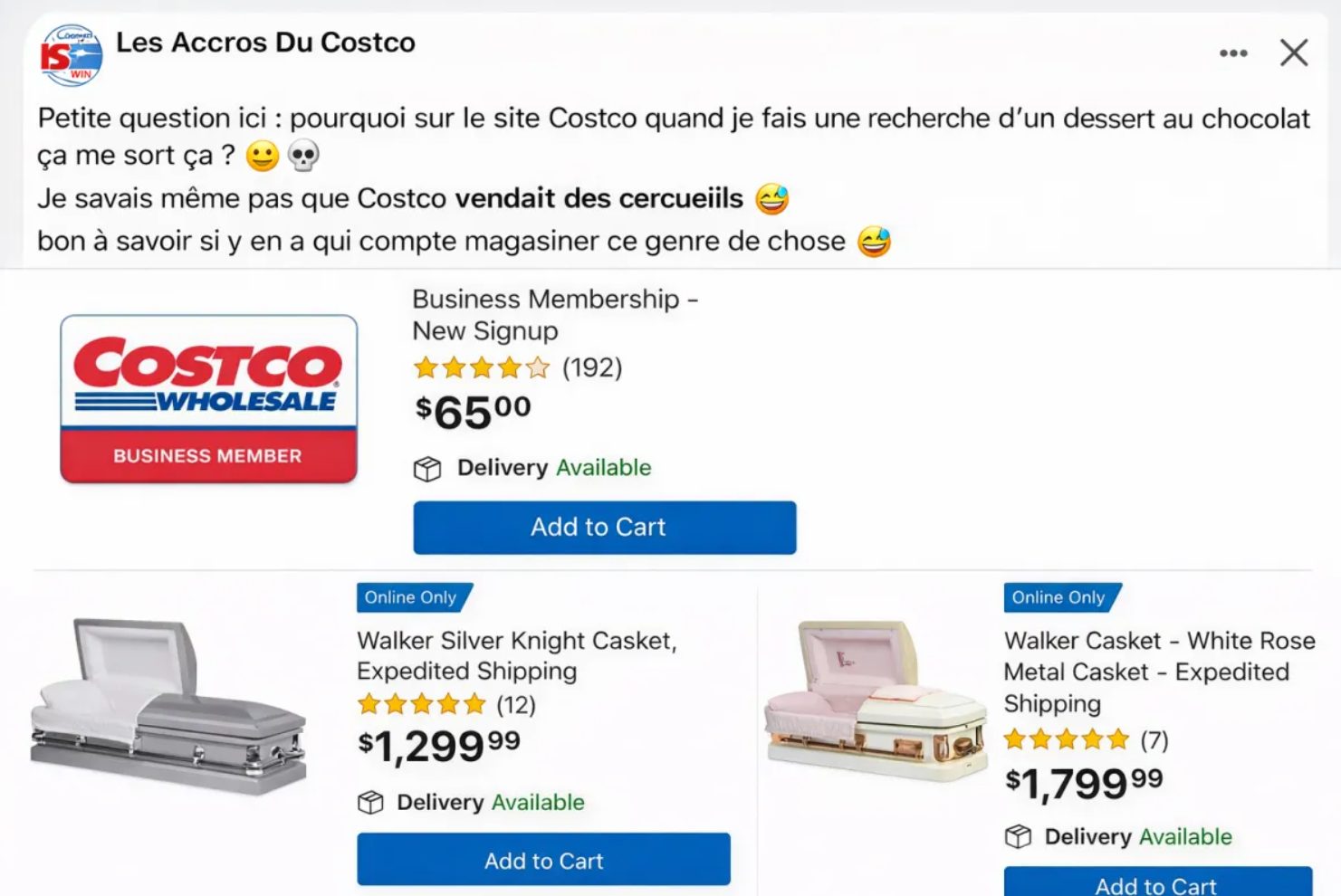 Capture decran 2026 03 10 101811 Une recherche sur Costco m&egrave;ne &agrave; une d&eacute;couverte surprenante qui fait beaucoup r&eacute;agir