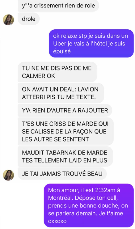 Capture decran 2026 03 11 092221 Un Qu&eacute;b&eacute;cois partage ses messages avec sa blonde&hellip; et les internautes n&rsquo;en reviennent pas