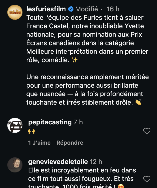 France Castel aux Écrans canadiens: la récompense qu’elle méritait 3 France Castel aux Écrans canadiens: la récompense qu’elle méritait Capture le 2026 03 26 a 07.35.21 France Castel aux Écrans canadiens: la récompense qu’elle méritait
