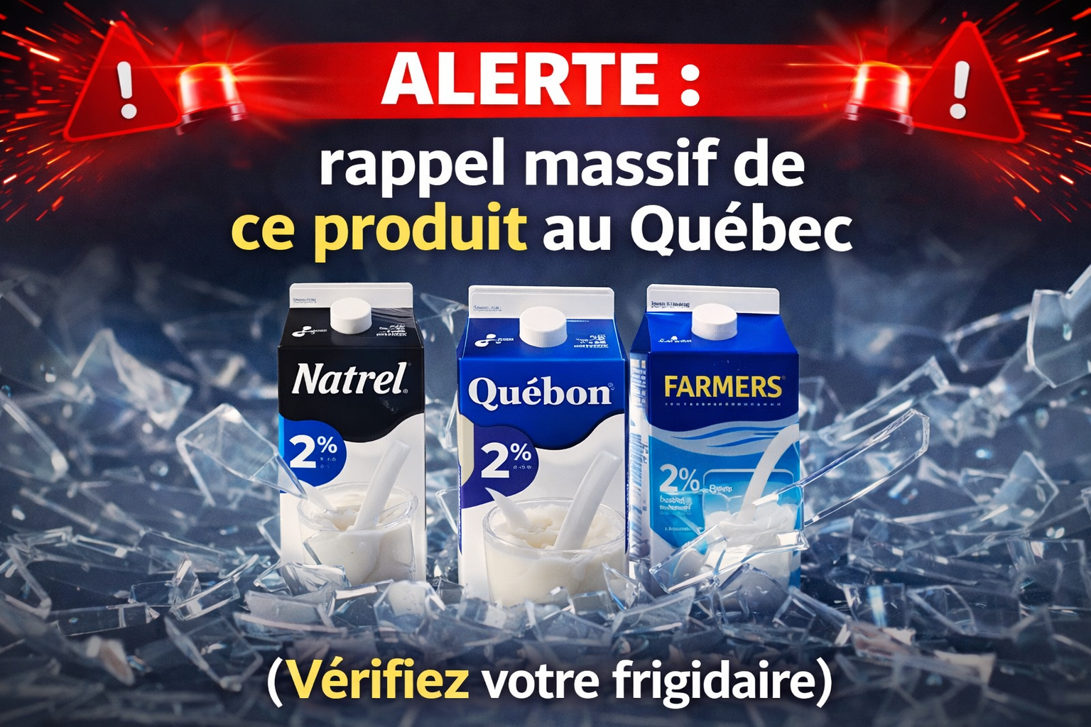 ChatGPT Image 26 mars 2026 13 29 07 ALERTE : Rappel massif de marques Natrel, Qu&eacute;bon et Farmers au Qu&eacute;bec ( Du verre dans votre lait ? )