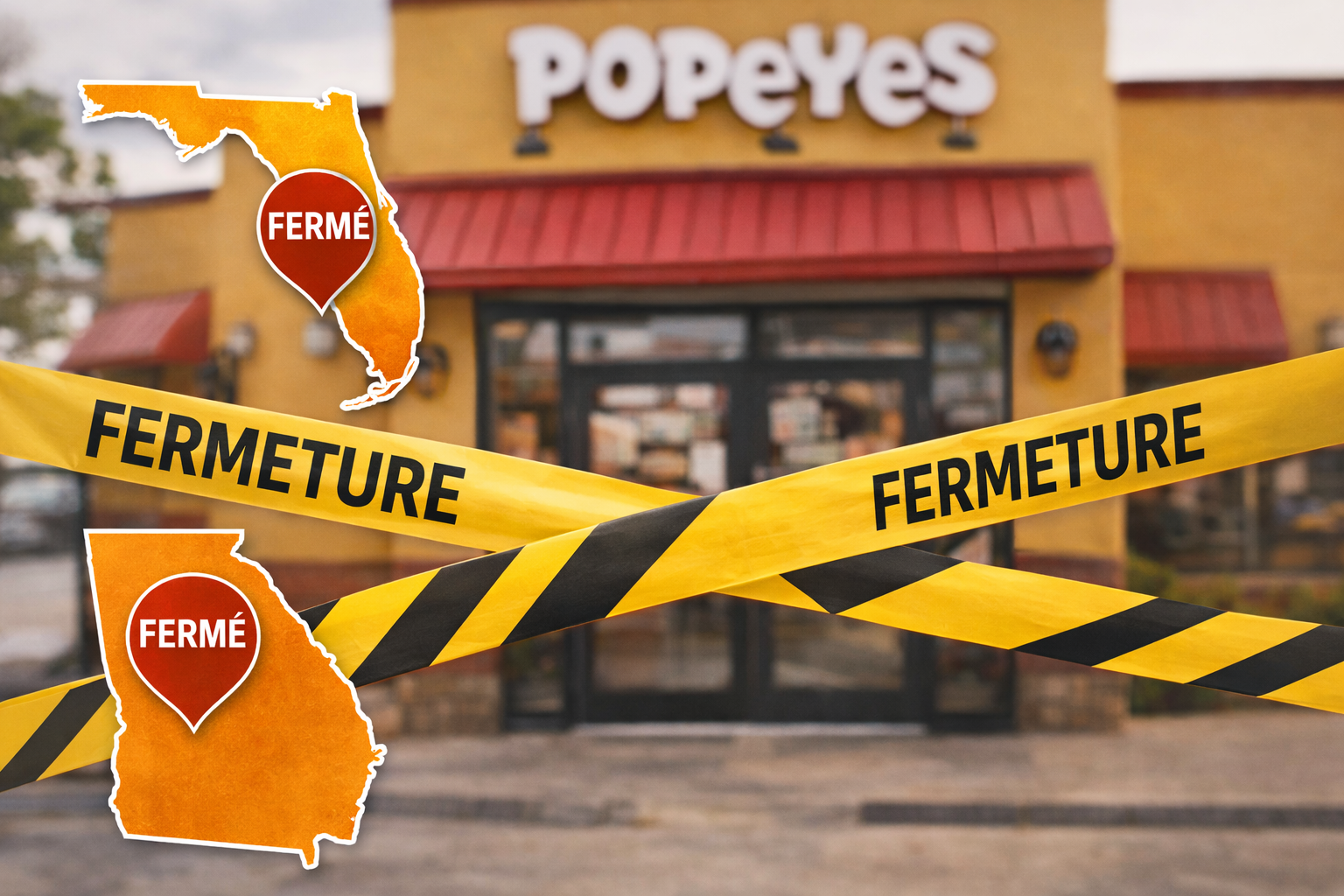 popeyes Fermetures en s&eacute;rie : 20 succursales disparaissent pour cette cha&icirc;ne