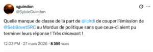 Capture decran 2026 04 07 080924 S&eacute;bastien Bovet oblig&eacute; de r&eacute;agir apr&egrave;s un commentaire tr&egrave;s virulent