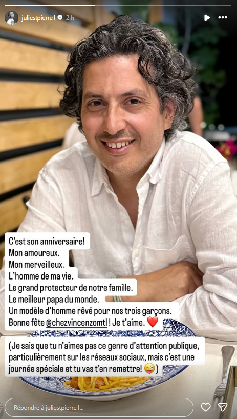 Capture decran 2026 04 28 105339 Julie St-Pierre d&eacute;voile son mari rarement vu du public pour une occasion bien sp&eacute;ciale