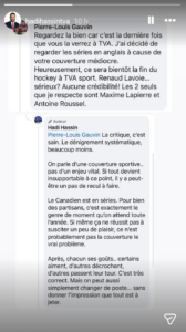 Capture decran 2026 04 28 190315 Hadi Hassin recadre solidement un internaute apr&egrave;s des critiques s&eacute;v&egrave;res sur TVA Sports