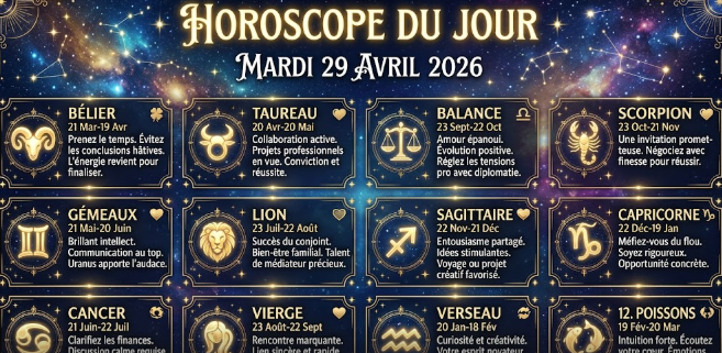 Capture decran 2026 04 28 200747 &Ecirc;tes-vous sur la liste des signes les plus chanceux de ce mercredi 29 avril ?