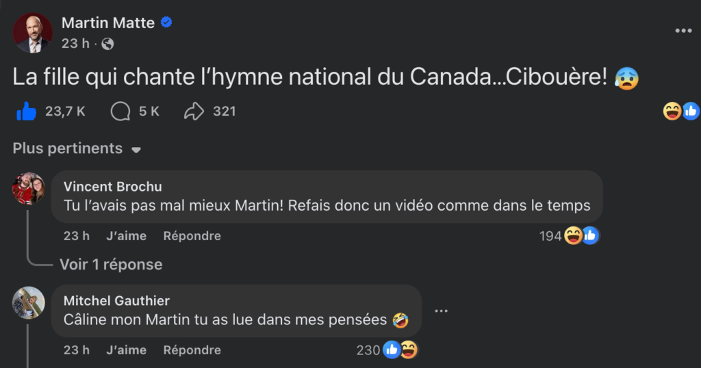 Capture le 2026 04 22 a 23.31.19 Le Qu&eacute;bec sous le choc : Martin Matte ne m&acirc;che pas ses mots apr&egrave;s ce fiasco au match du CH