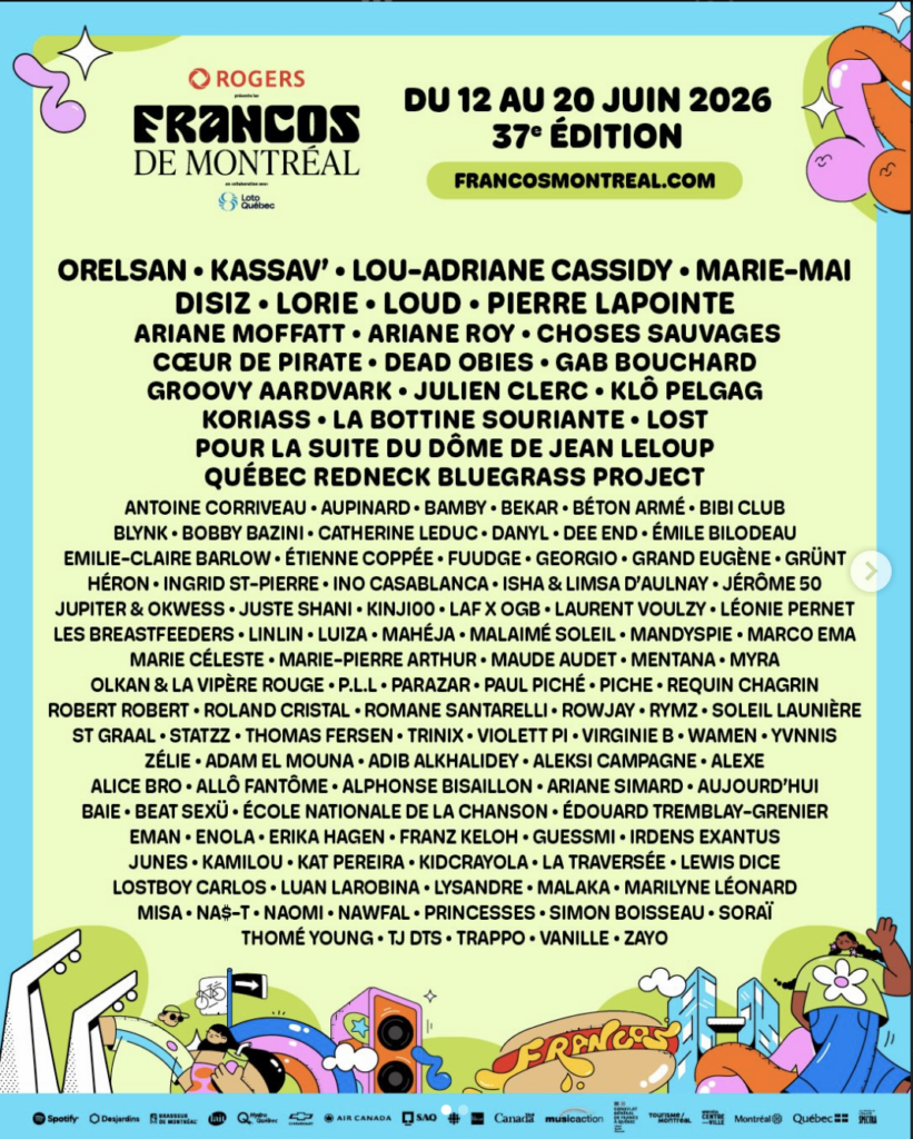 Capture le 2026 04 29 a 08.36.42 Francos de Montr&eacute;al 2026 : nostalgie, rap et t&ecirc;tes d&rsquo;affiche explosent la programmation d&rsquo;une grosse surprise