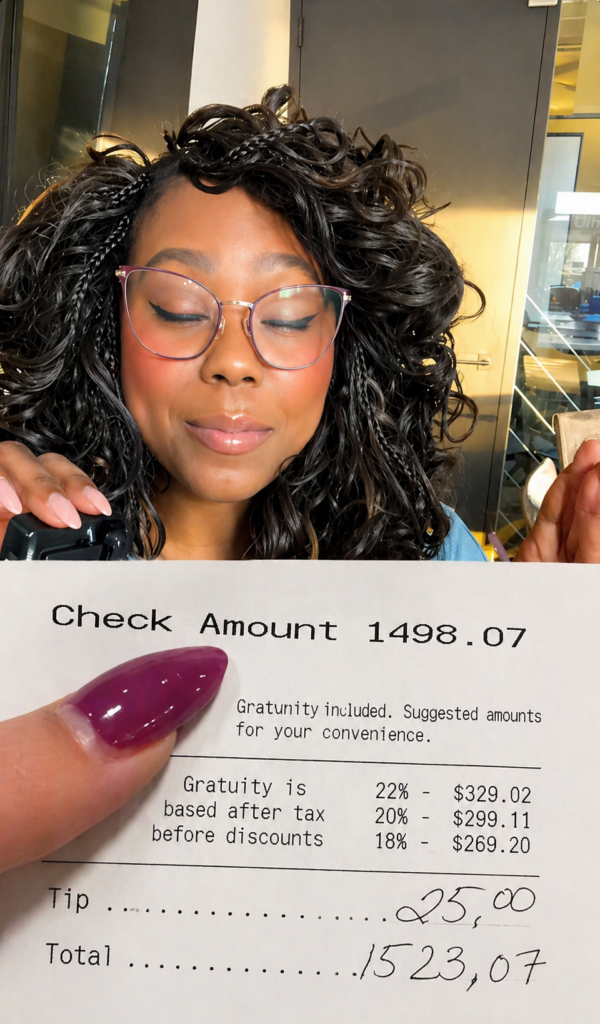 ChatGPT Image 27 avr. 2026 a 08 37 47 Elle laisse 25 $ de pourboire sur une facture de 1 500 $ et déclenche un débat explosif