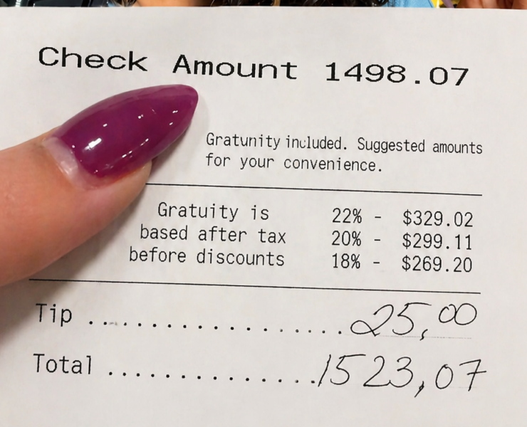 ChatGPT Image 27 avr. 2026 a 08 37 47 e1777275751975 Elle laisse 25 $ de pourboire sur une facture de 1 500 $ et d&eacute;clenche un d&eacute;bat explosif