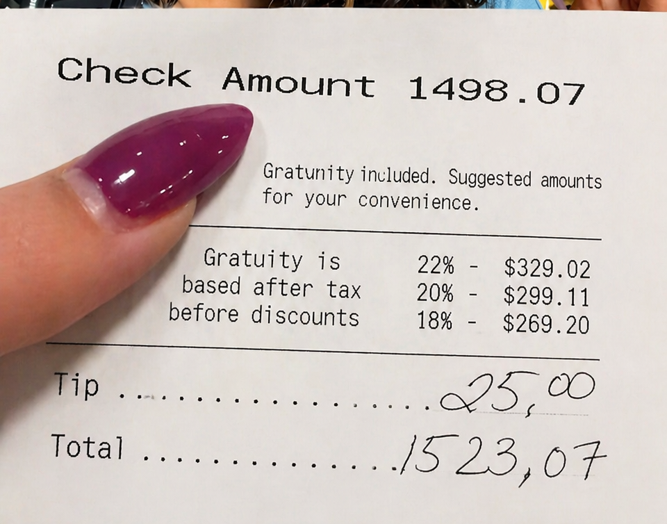 ChatGPT Image 27 avr. 2026 a 08 37 47 e1777275751975 Elle laisse 25 $ de pourboire sur une facture de 1 500 $ et déclenche un débat explosif