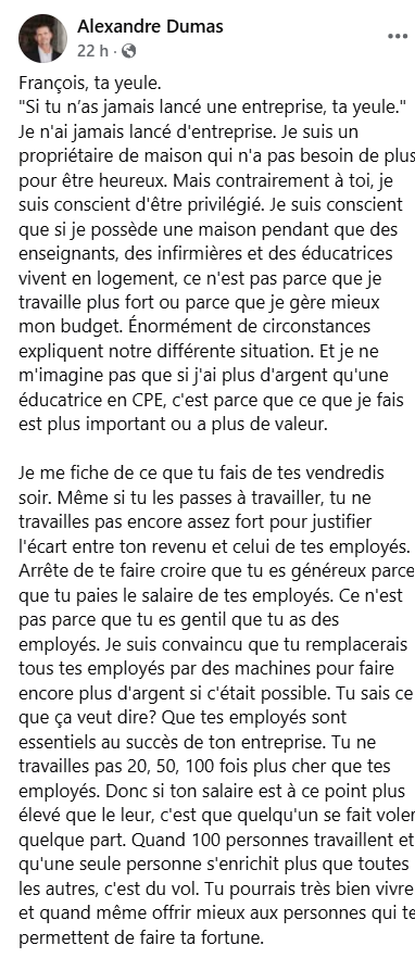Capture decran 2026 05 10 164722 Un homme connu au Qu&eacute;bec r&eacute;pond sans filtre &agrave; Fran&ccedil;ois Lambert et enflamme les r&eacute;seaux sociaux