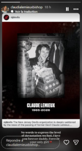 Capture decran 2026 05 29 153142 La fille de Claude Lemieux partage enfin ses &eacute;motions publiquement