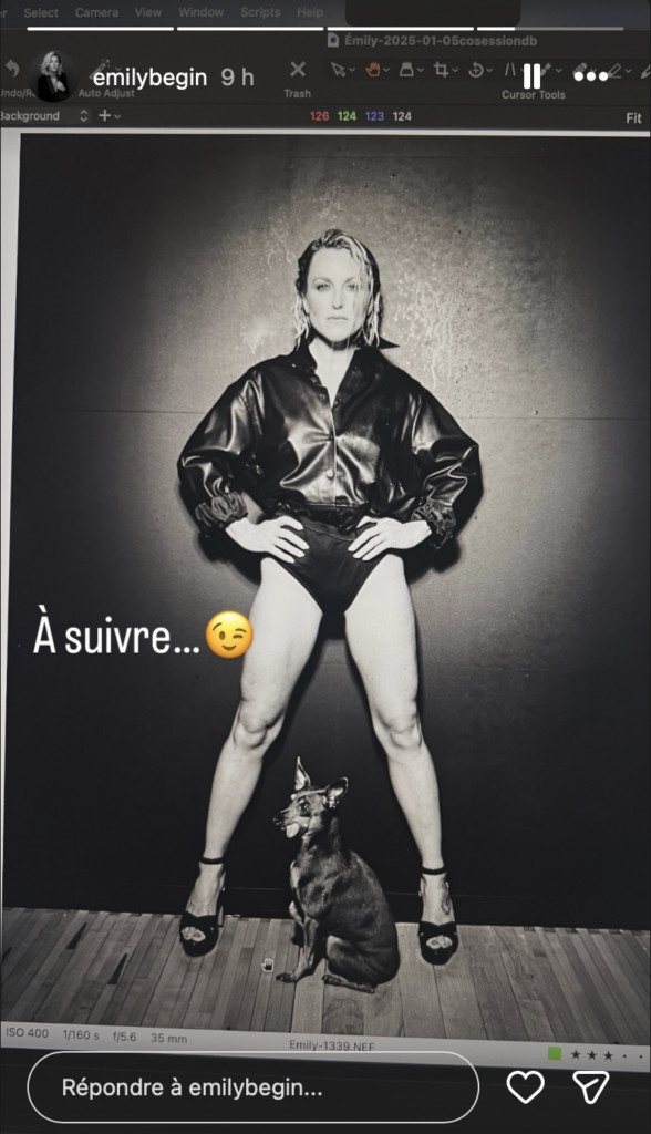 Capture le 2026 05 02 a 07.19.27 Emily B&eacute;gin ose un photoshoot audacieux en chandail du CH et &ccedil;a divise