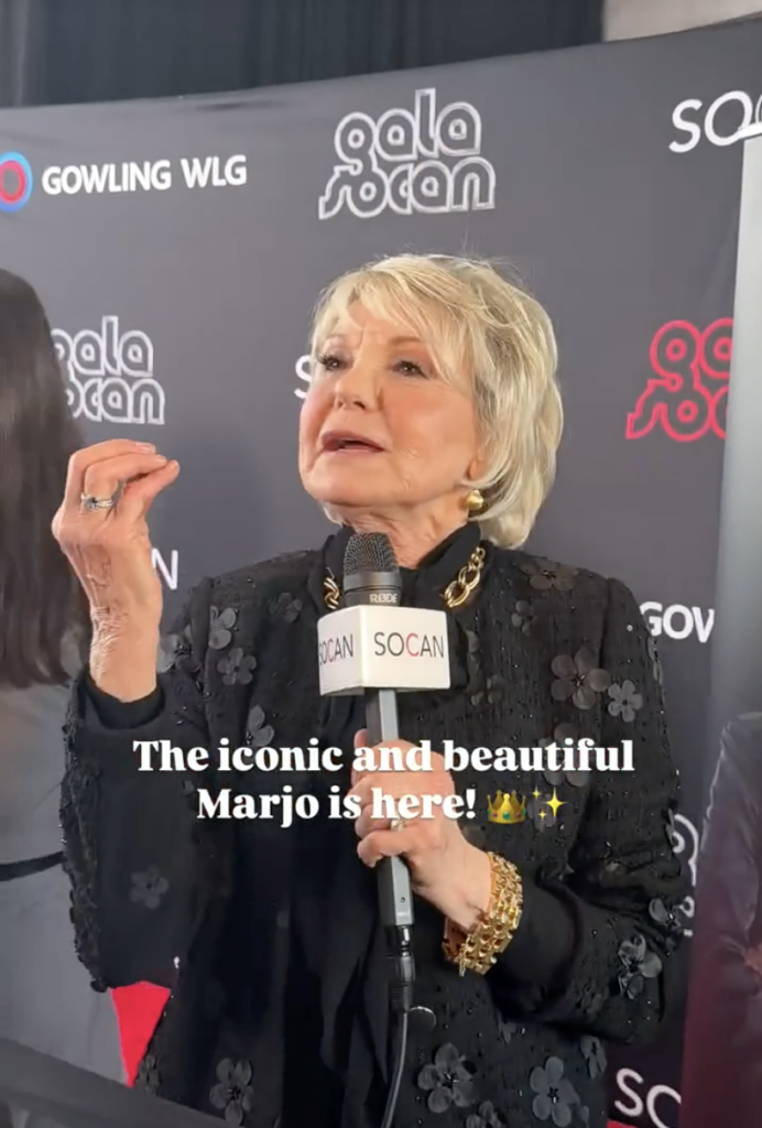 Capture le 2026 05 04 a 21.28.11 Marjo enflamme le tapis rouge du Gala SOCAN dans un haut translucide et des bottes Gucci &agrave; 3 400 $